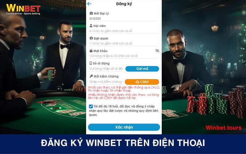 Đăng ký Winbet trên điện thoại